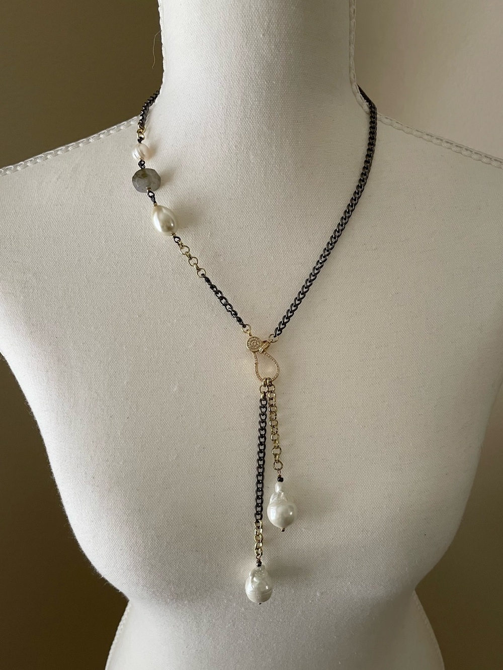 Nakamol Mixed-Chain Asymmetrical Lariat Necklace